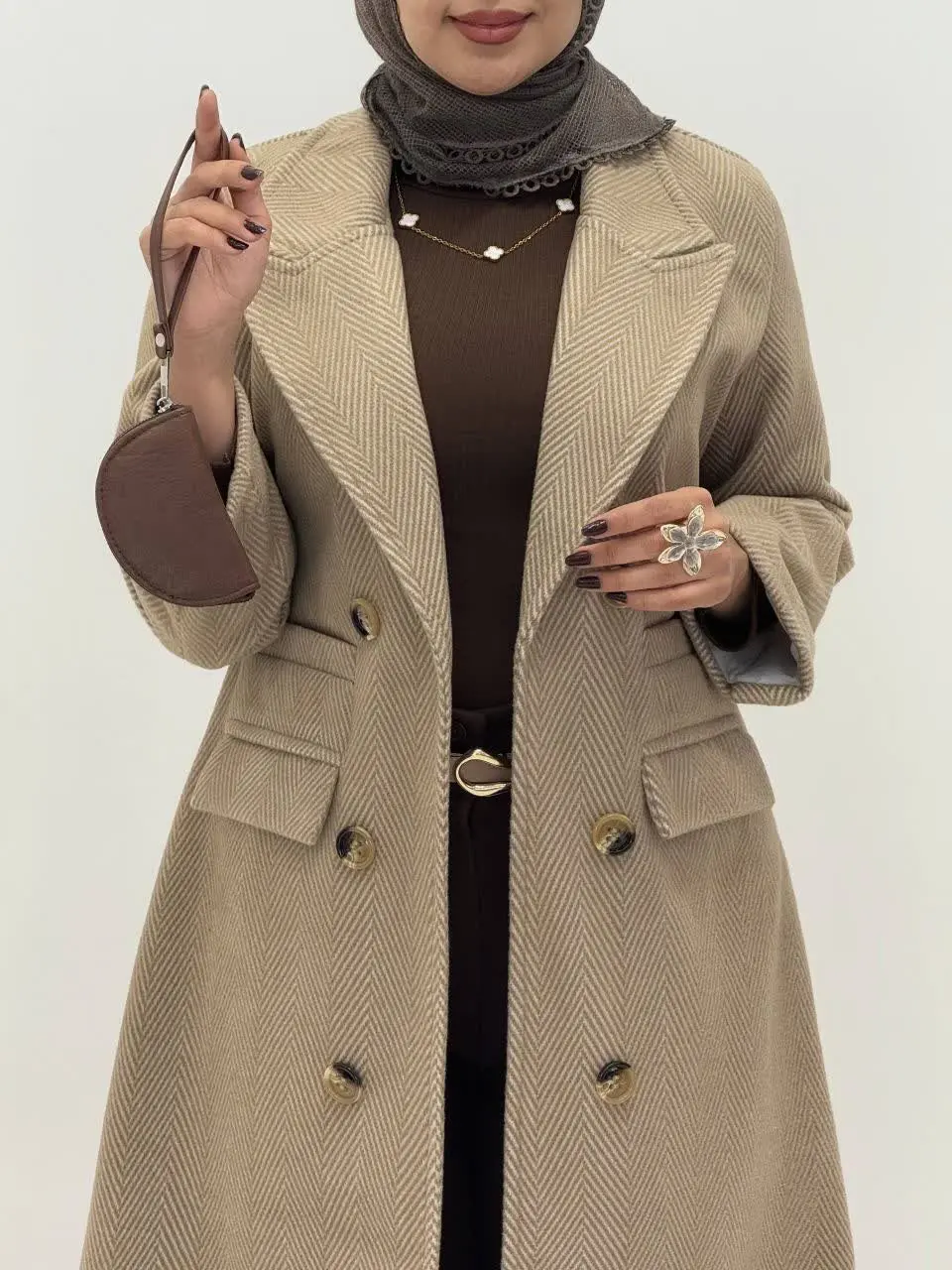 3646-پالتو مزونی گلشیفته ( ایراددار )